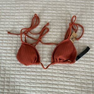 VS PINK Textured Triangle Bikini Top | XS